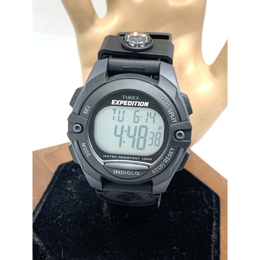 Timex Men's Watch TW4B07700 Expedition Quartz Digital Indiglo Black Rubber Strap